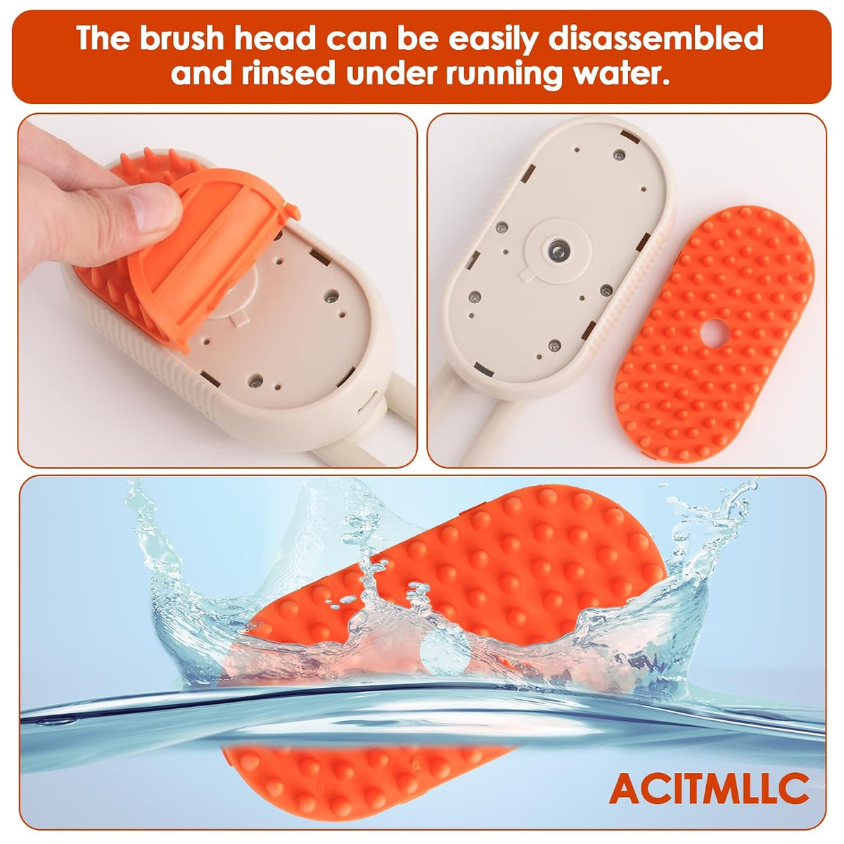Cat Steam Brush for Shedding & Deshedding - 4-In-1 USB Rechargeable Pet Hair Removal Comb with Water Tank, for Indoor Long/Short Haired Cats & Dogs, Grooming Massage & Cleaning (Khaki)