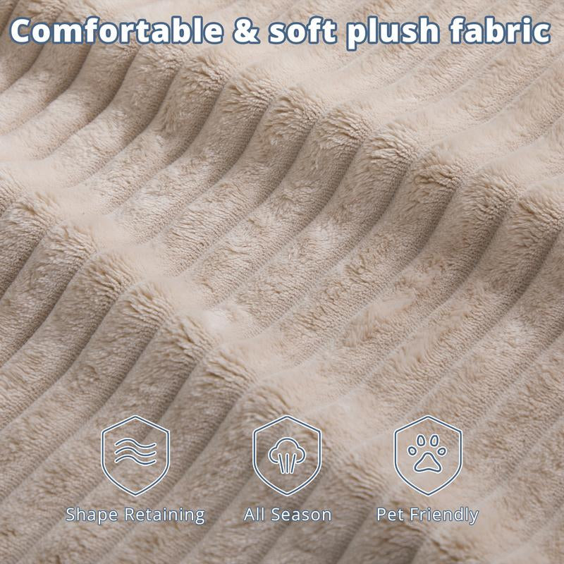 LIKIMIO Pet Couch Bed 24 & 30 Inch - Corduroy Fluffy Sofa for Cats & Small/Medium Dogs, Removable Washable Cover, Supportive Indoor Pet Furniture