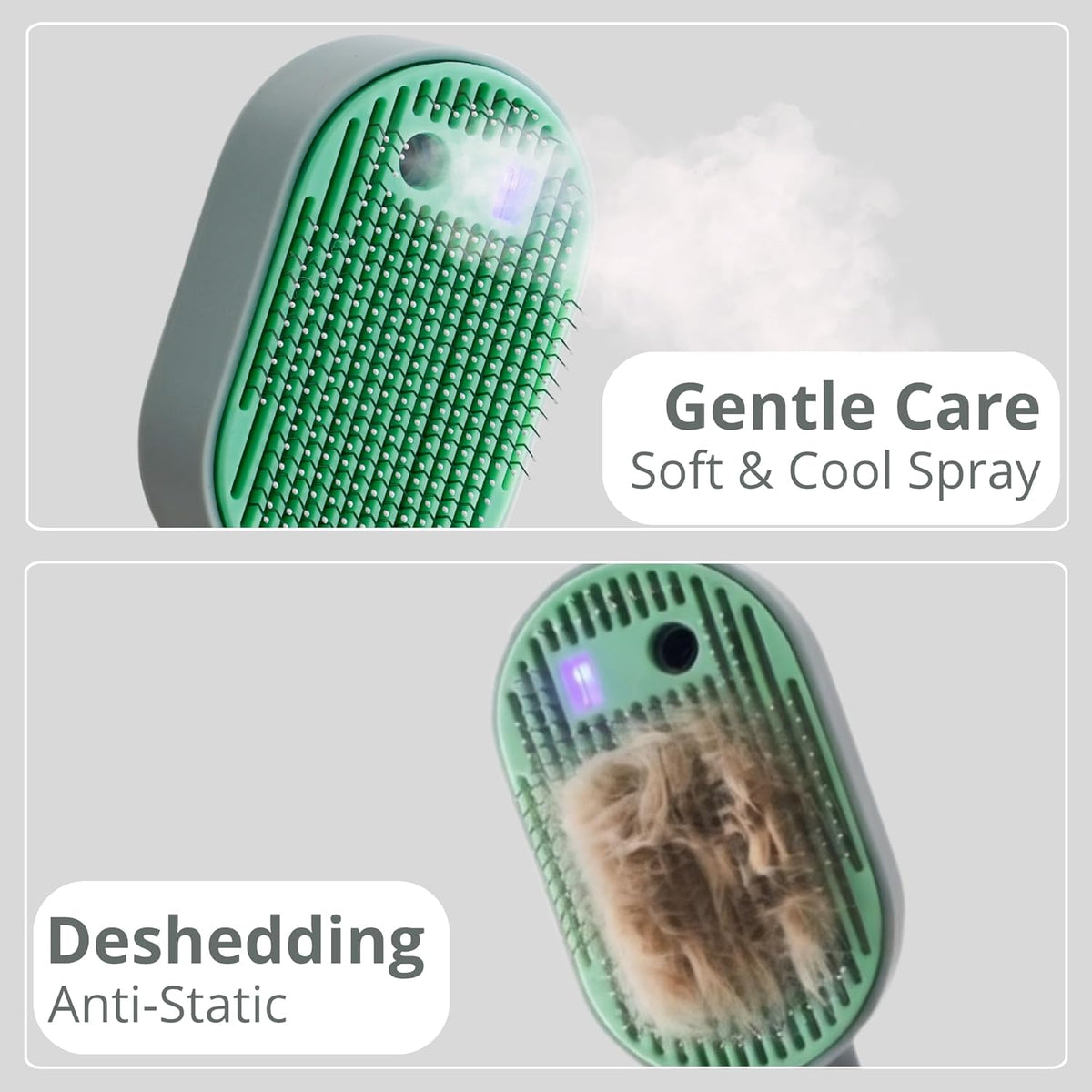 Cat Steam Brush - Cat Hair Brush for Shedding - Deshedding Brushes for Dogs - Cat and Dog Grooming Supplies - Slicker Brush for Dogs Short Hair - Cats Deshedding Comb SELFCLEANING, 4 in 1, SOFT STEAM