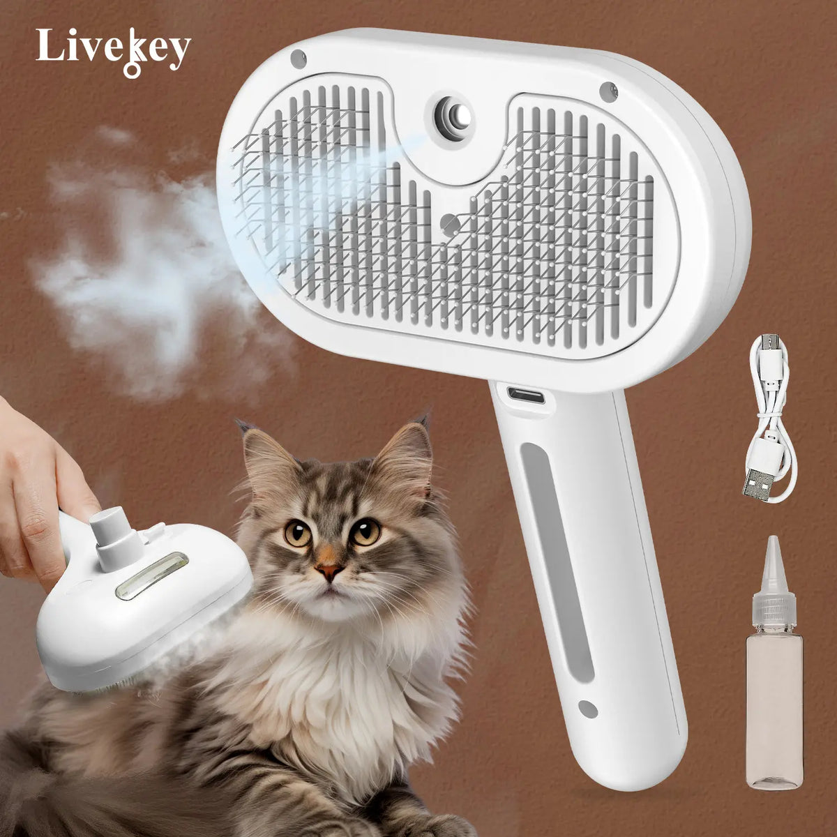 3-In-1 Pet Grooming Brush – Easy Dematting & Deshedding Tool for Dogs & Cats