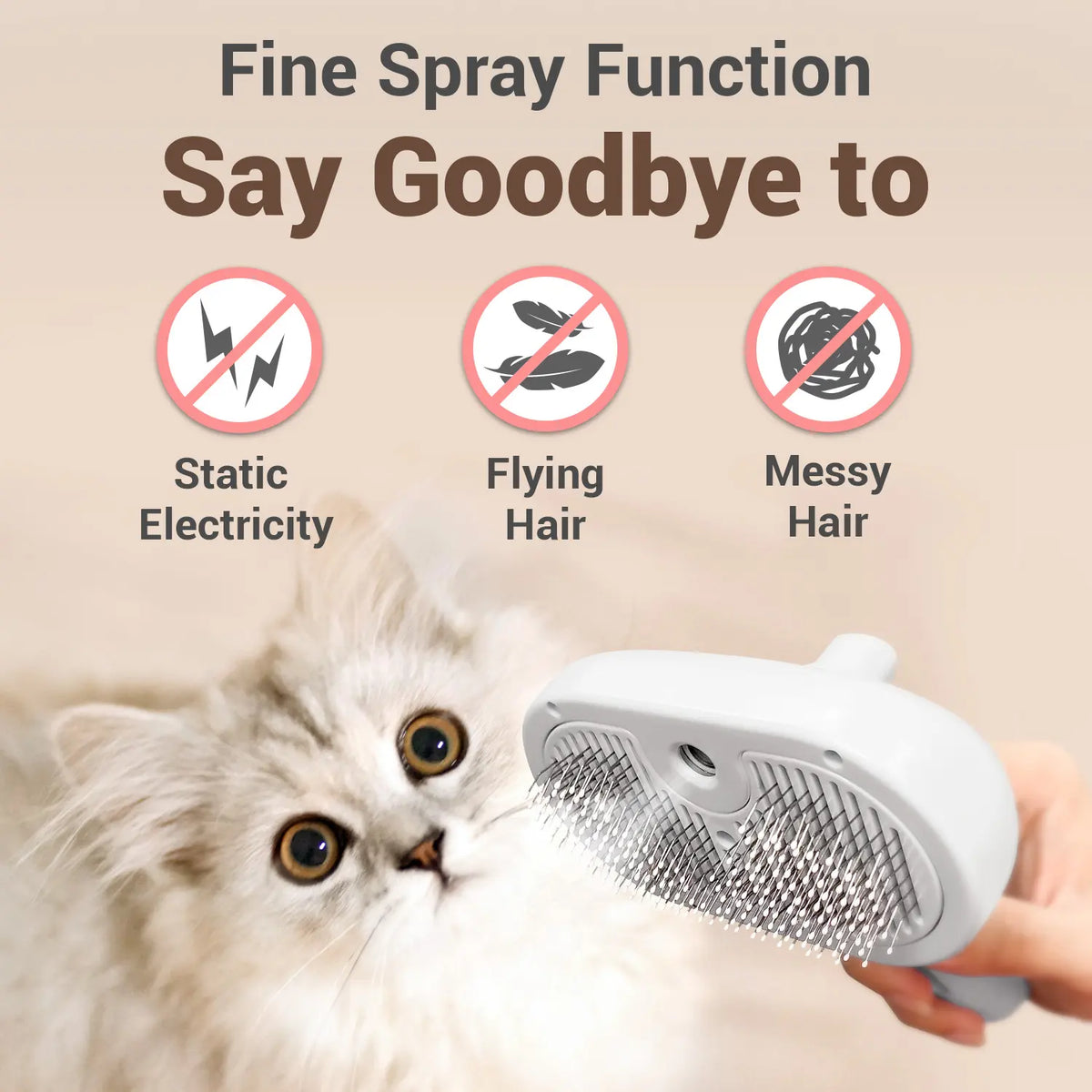 3-In-1 Pet Grooming Brush – Easy Dematting & Deshedding Tool for Dogs & Cats