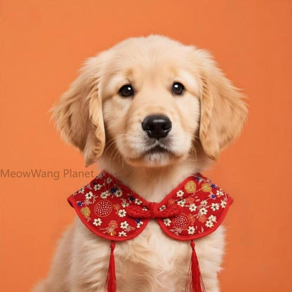 Festive Cat & Small Dog Bandana Bib – Drool-Proof & Stylish Neck Accessory | Medium Size Unisex Pet Scarf for Holidays, Walks & Everyday Outfits – Red