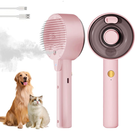 Cat Steam Brush for Indoor Cats, Spray Cat Deshedding Brush for Grooming