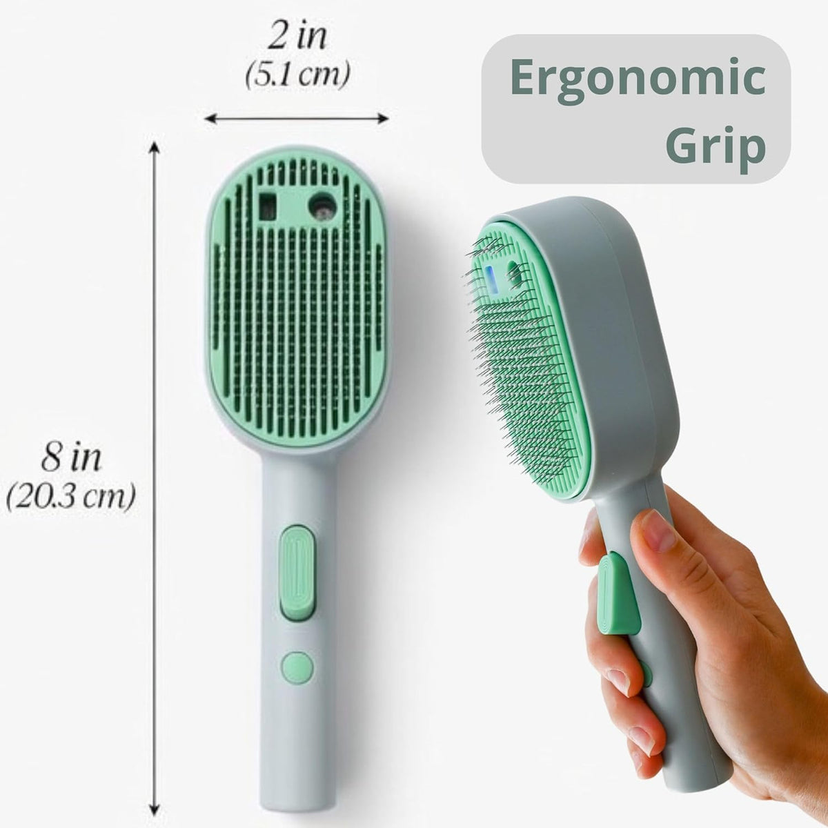 Cat Steam Brush - Cat Hair Brush for Shedding - Deshedding Brushes for Dogs - Cat and Dog Grooming Supplies - Slicker Brush for Dogs Short Hair - Cats Deshedding Comb SELFCLEANING, 4 in 1, SOFT STEAM