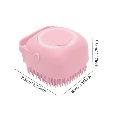 Silicone Pet Bath Brush for Dogs & Cats, 2-In-1 Grooming Massager and Shampoo Applicator for Washing, Deshedding, and Cleaning