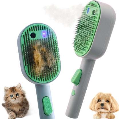 Cat Steam Brush - Cat Hair Brush for Shedding - Deshedding Brushes for Dogs - Cat and Dog Grooming Supplies - Slicker Brush for Dogs Short Hair - Cats Deshedding Comb SELFCLEANING, 4 in 1, SOFT STEAM