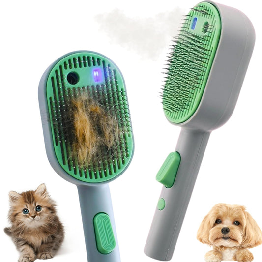 Cat Steam Brush - Cat Hair Brush for Shedding - Deshedding Brushes for Dogs - Cat and Dog Grooming Supplies - Slicker Brush for Dogs Short Hair - Cats Deshedding Comb SELFCLEANING, 4 in 1, SOFT STEAM