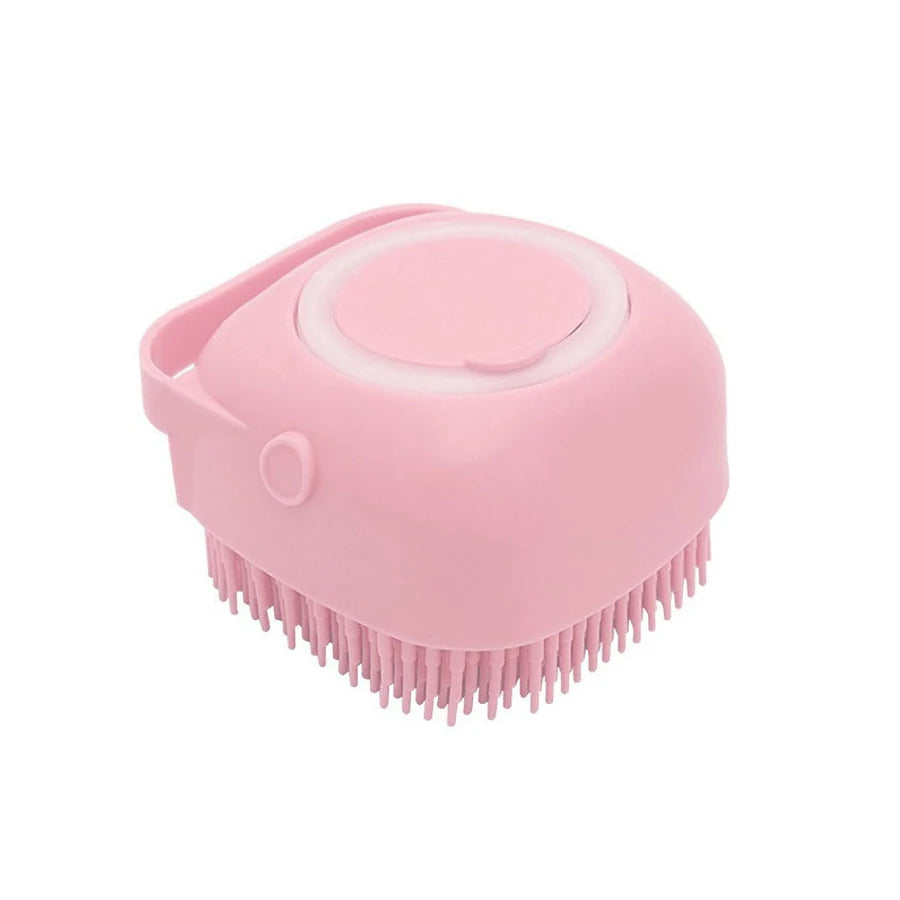 Silicone Pet Bath Brush for Dogs & Cats, 2-In-1 Grooming Massager and Shampoo Applicator for Washing, Deshedding, and Cleaning