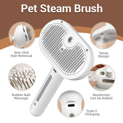3-In-1 Pet Grooming Brush – Easy Dematting & Deshedding Tool for Dogs & Cats