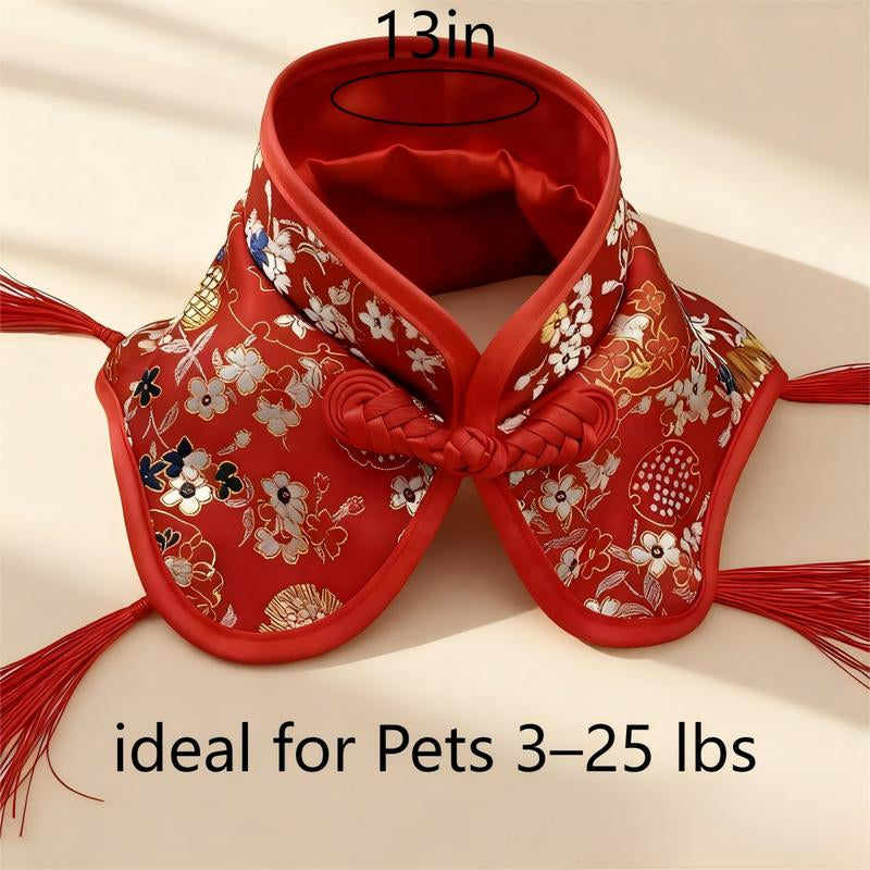Festive Cat & Small Dog Bandana Bib – Drool-Proof & Stylish Neck Accessory | Medium Size Unisex Pet Scarf for Holidays, Walks & Everyday Outfits – Red