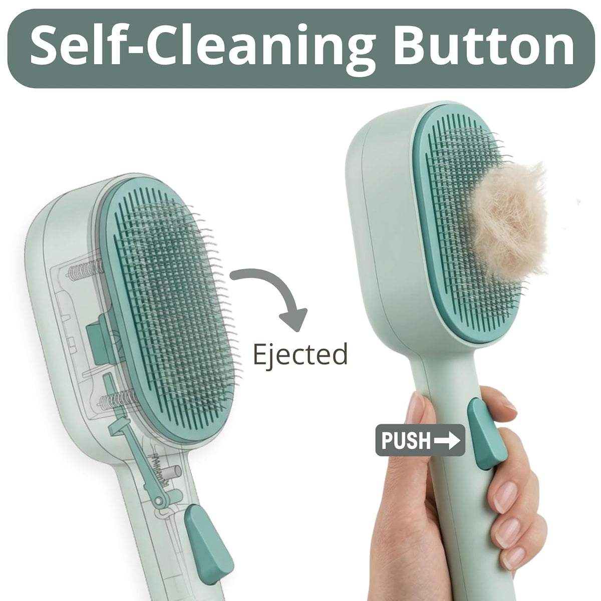 Cat Steam Brush - Cat Hair Brush for Shedding - Deshedding Brushes for Dogs - Cat and Dog Grooming Supplies - Slicker Brush for Dogs Short Hair - Cats Deshedding Comb SELFCLEANING, 4 in 1, SOFT STEAM