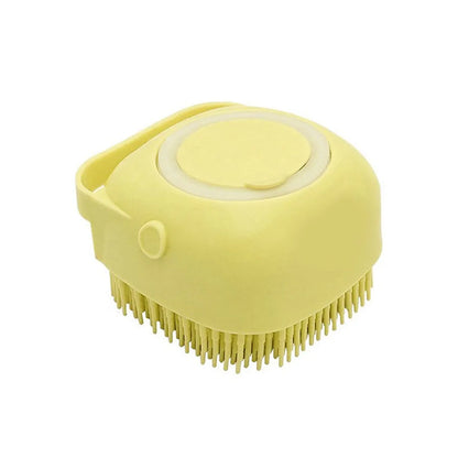 Silicone Pet Bath Brush for Dogs & Cats, 2-In-1 Grooming Massager and Shampoo Applicator for Washing, Deshedding, and Cleaning